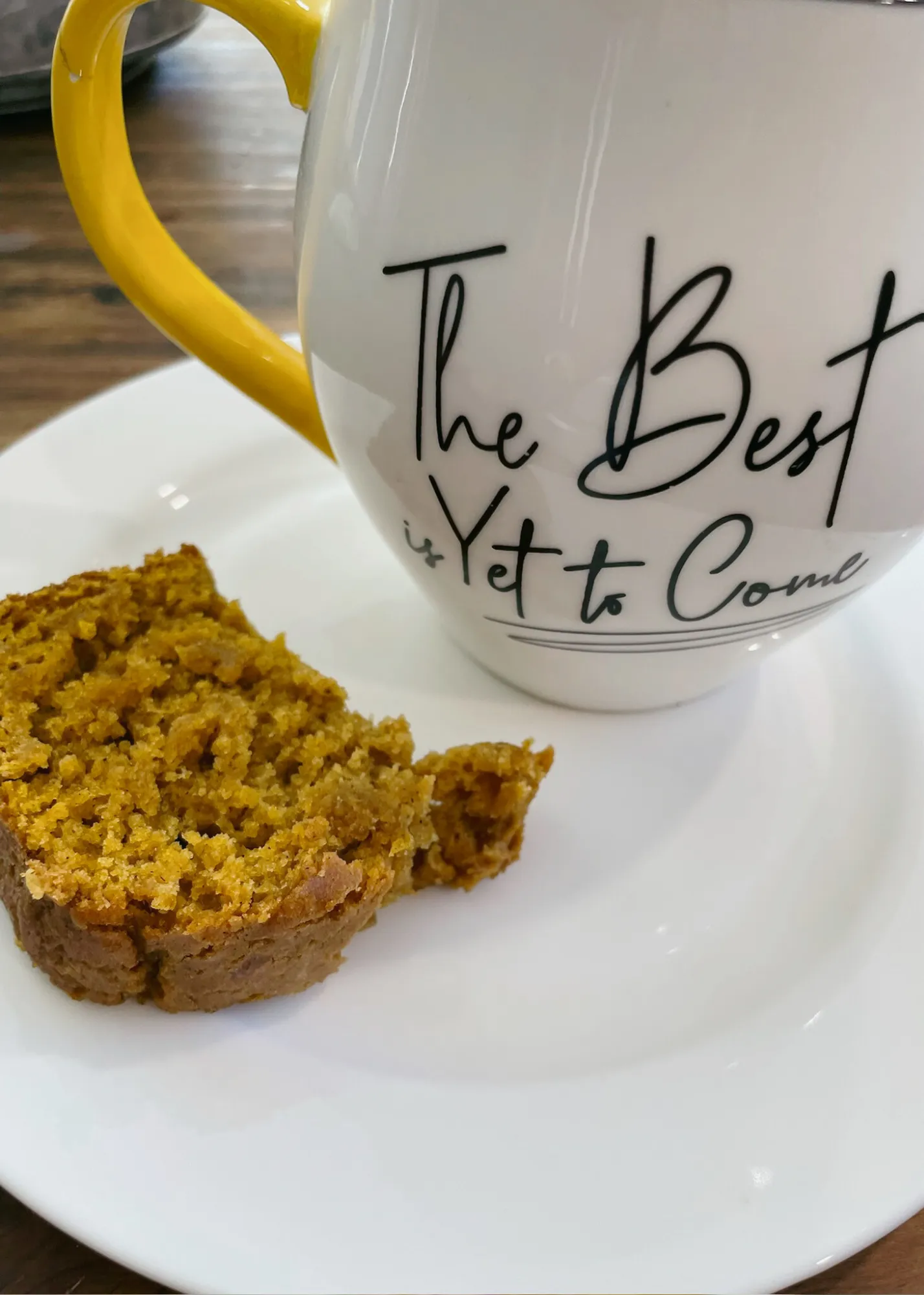 Pumpkin bread with coffee